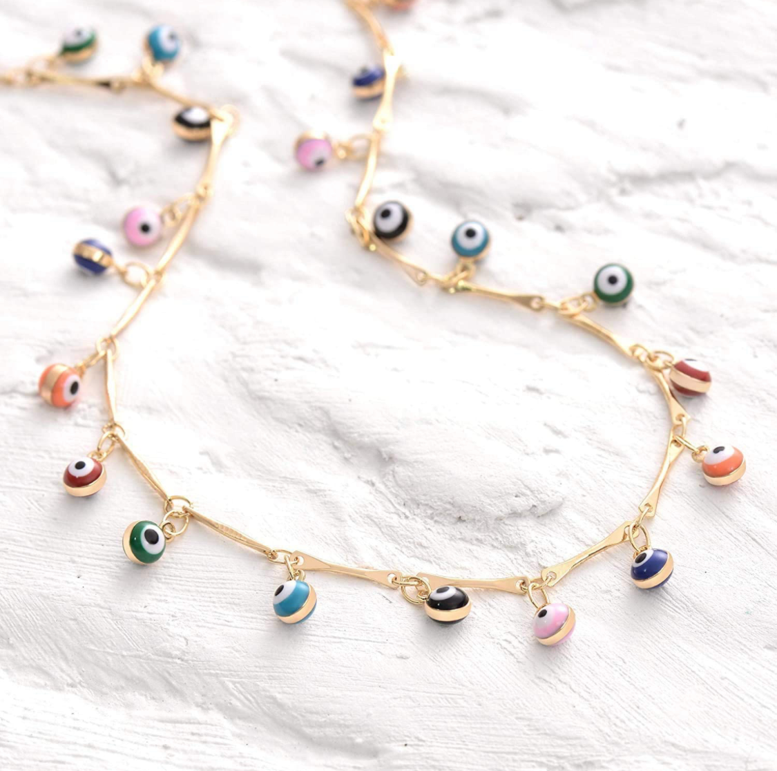 Evil Eyes Drop Anklet (Multi)