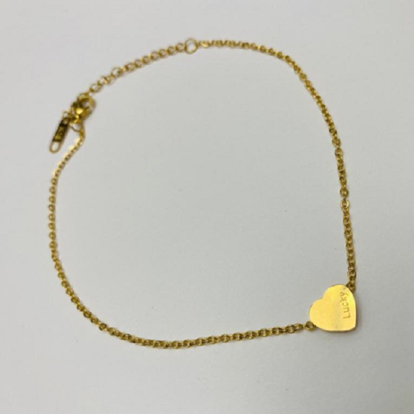 Tiny Puffy Heart Anklet