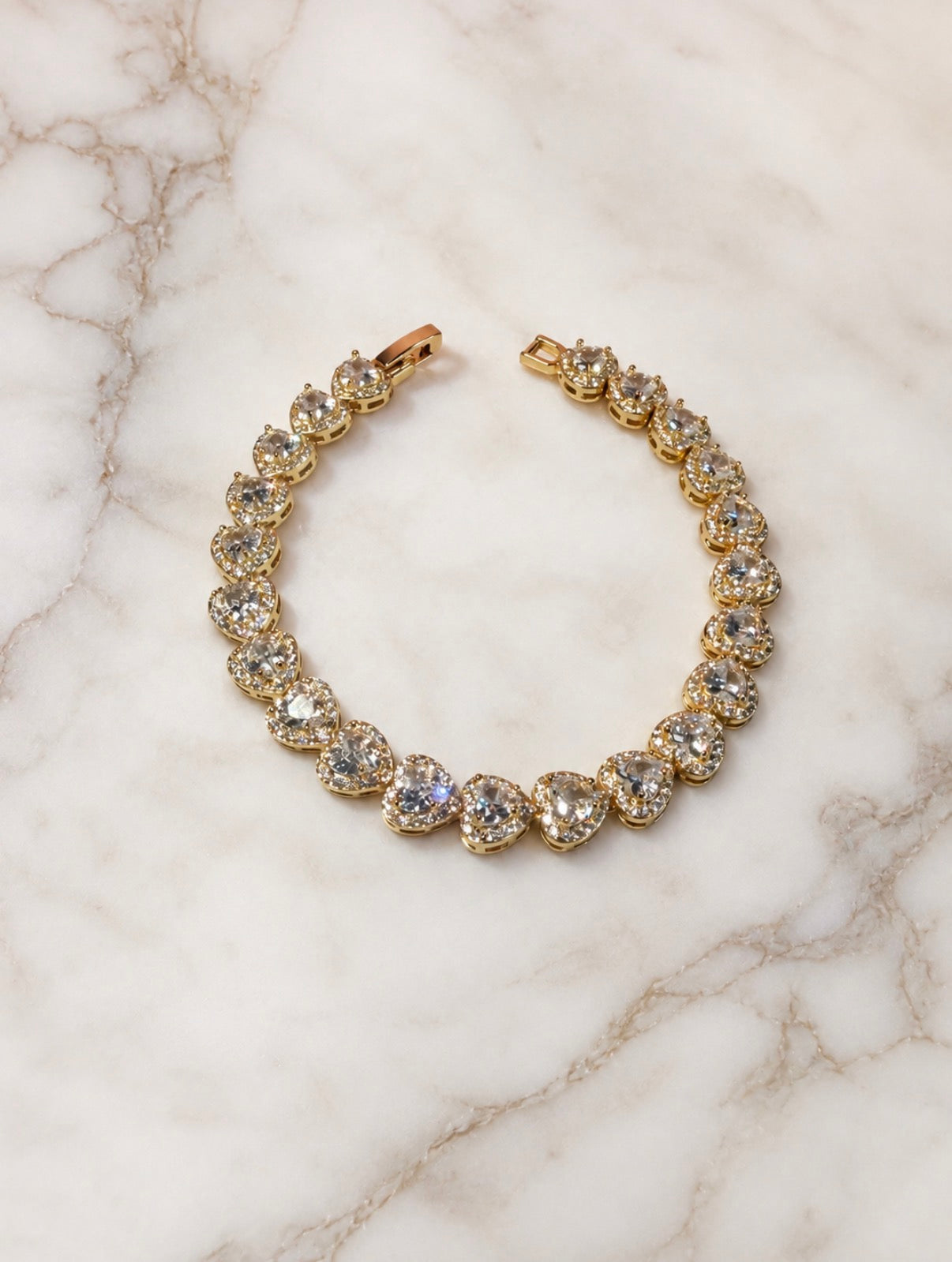Heart tennis bracelet