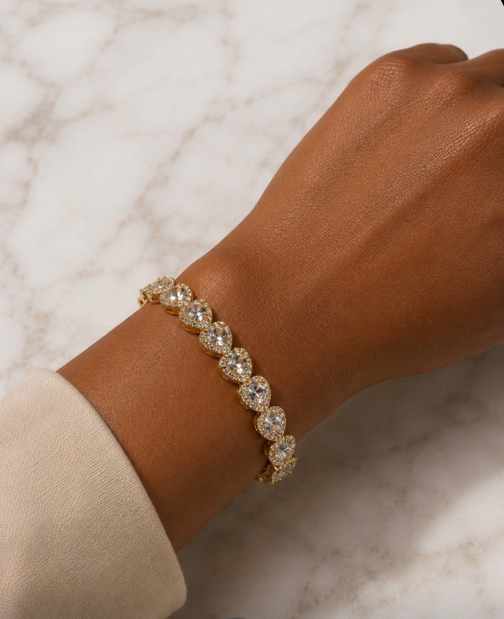 Heart tennis bracelet