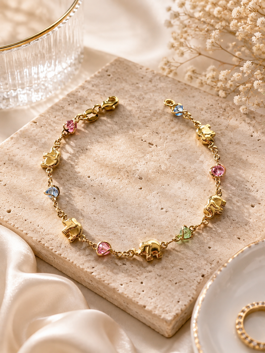 Lucky Elephant Gemstone Bracelet