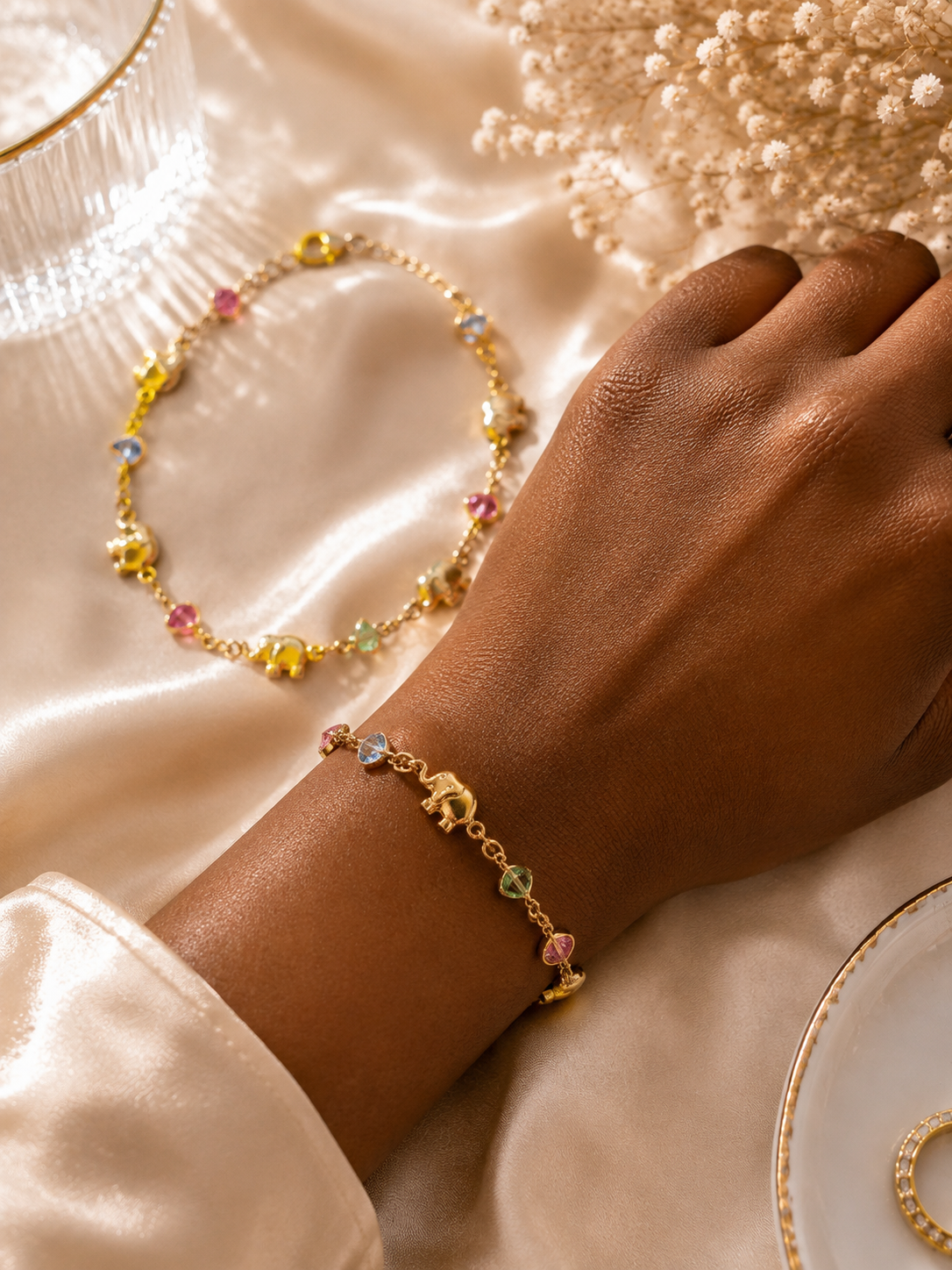 Lucky Elephant Gemstone Bracelet