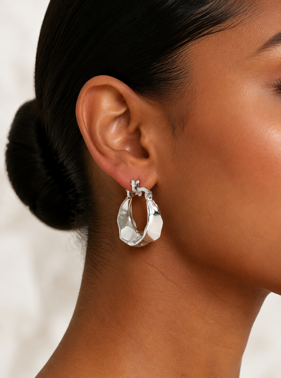 Silver Luxe Hoops