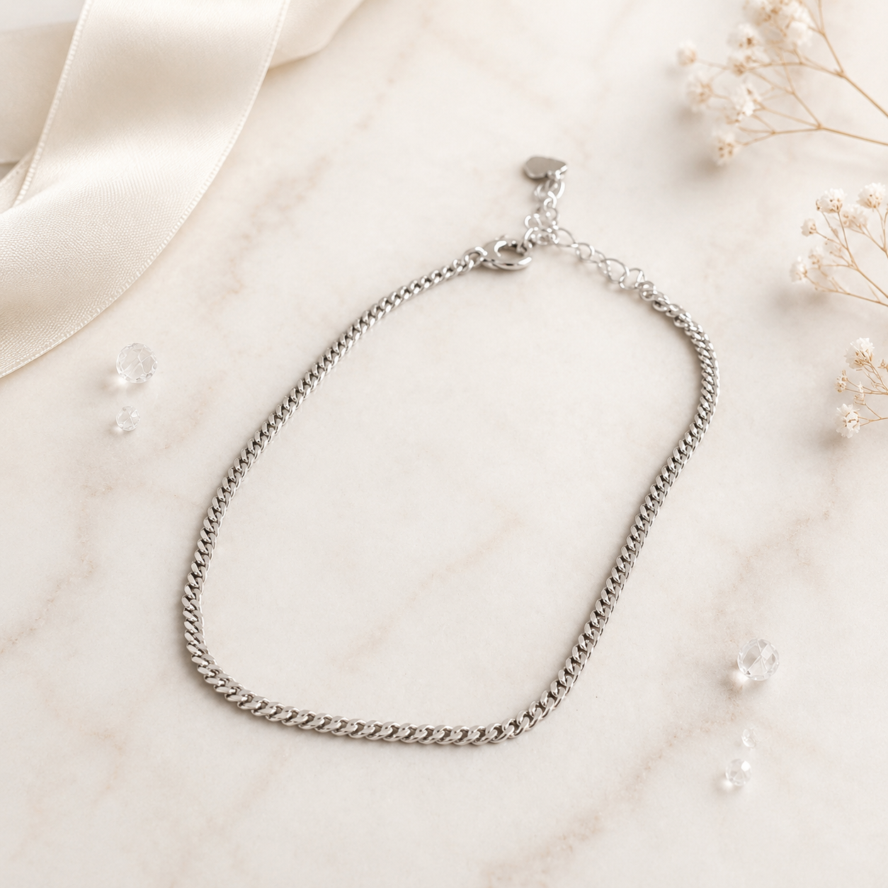 Silver Sleek Anklet