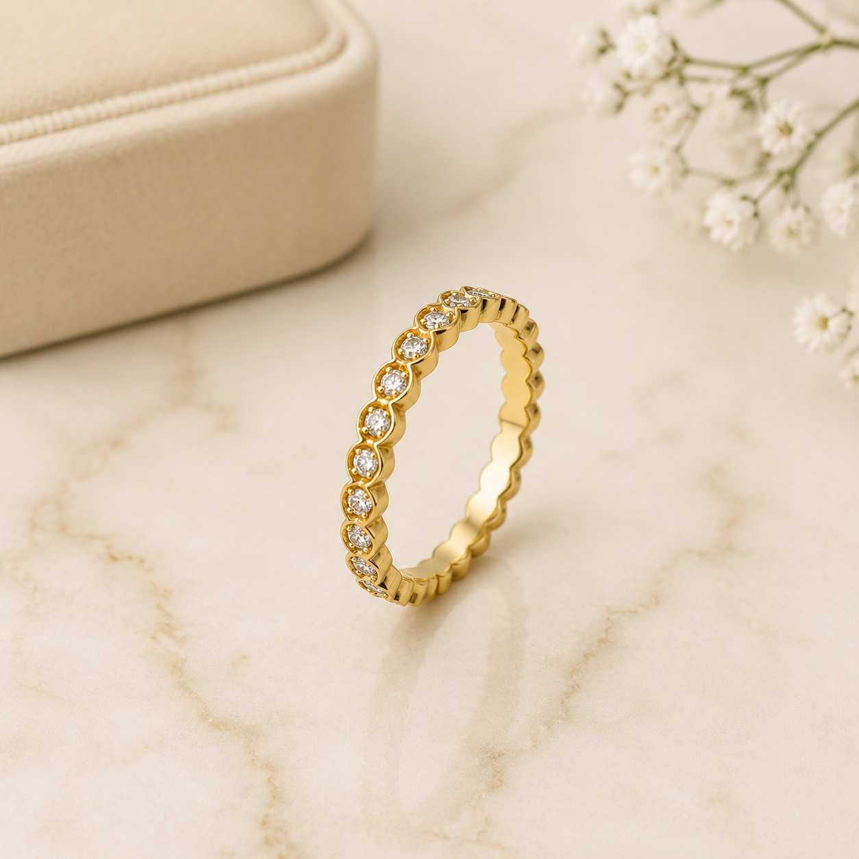 Honeycomb Sparkle Eternity Ring