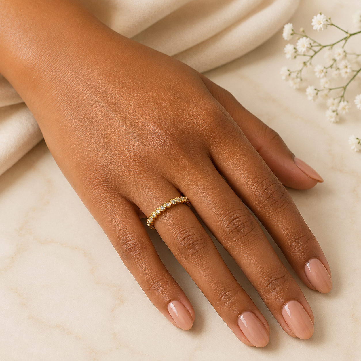 Honeycomb Sparkle Eternity Ring