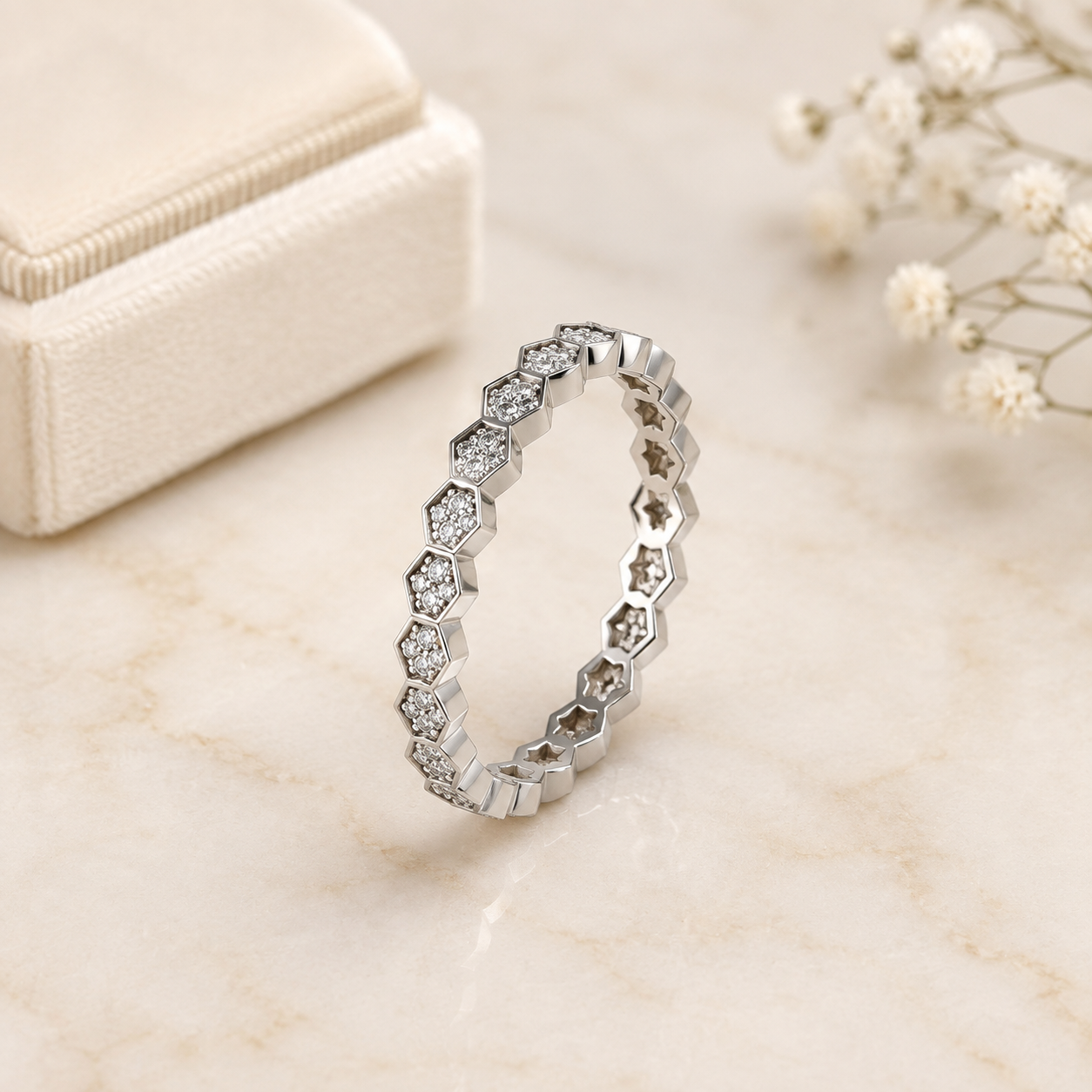 Honeycomb Sparkle Eternity Ring