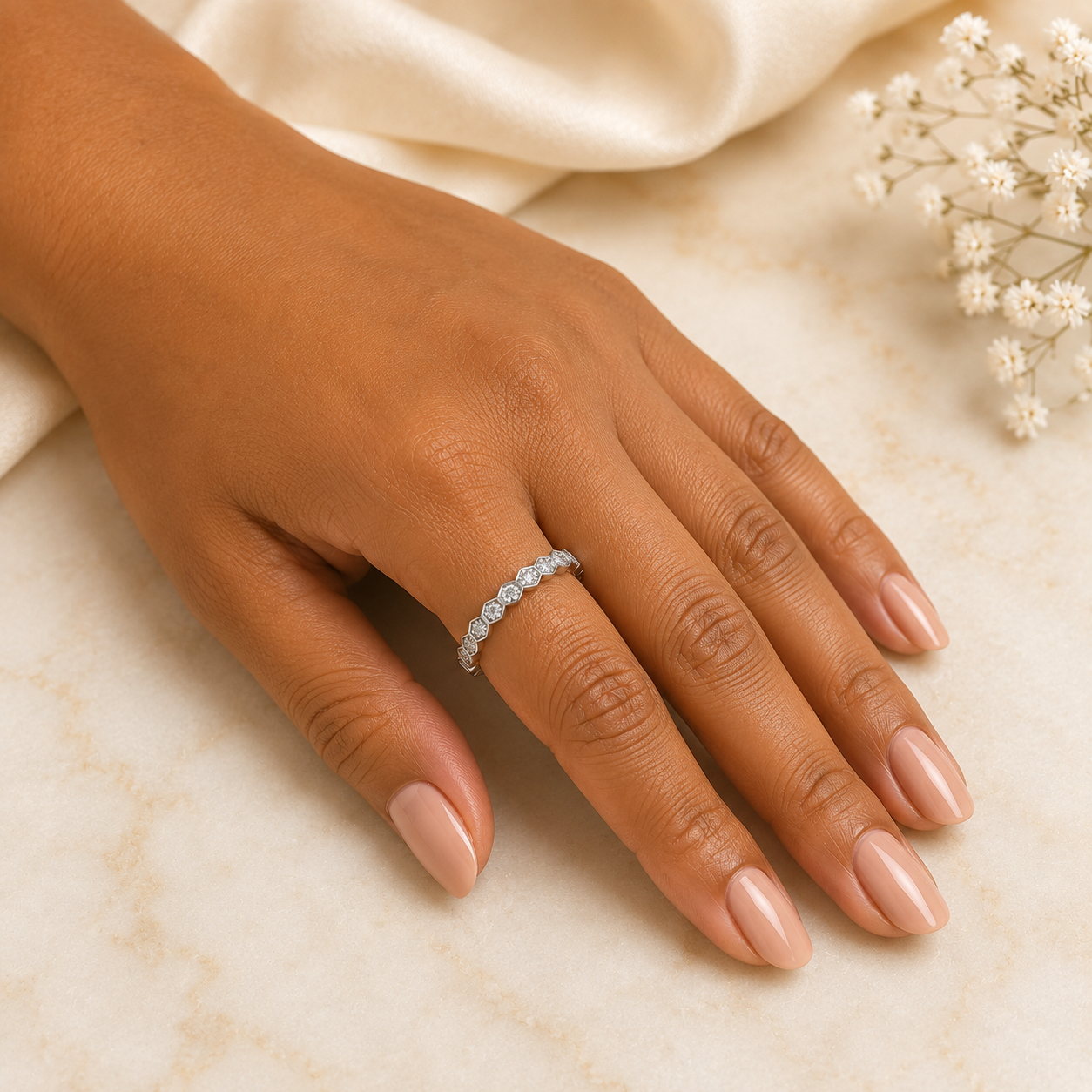 Honeycomb Sparkle Eternity Ring