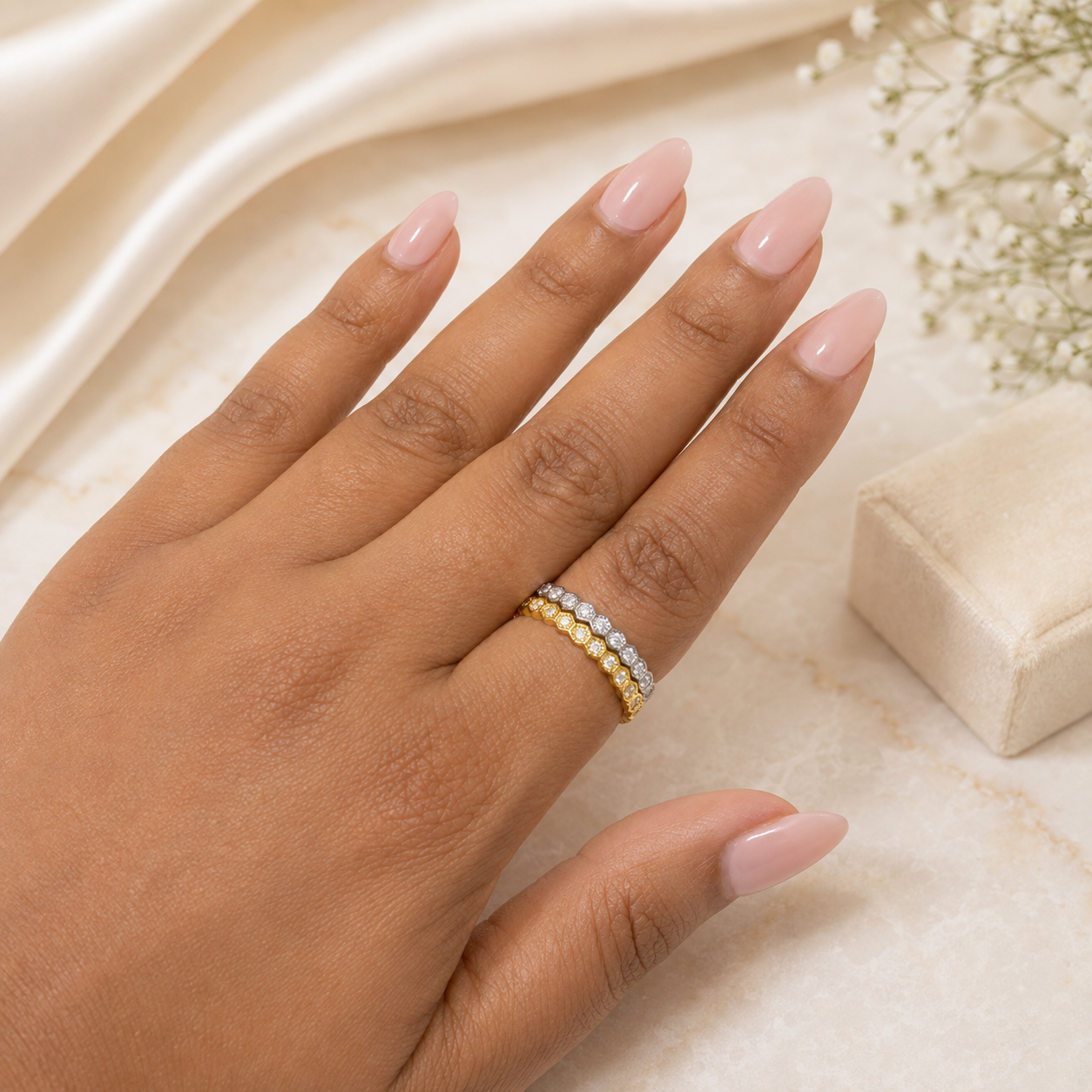 Honeycomb Sparkle Eternity Ring
