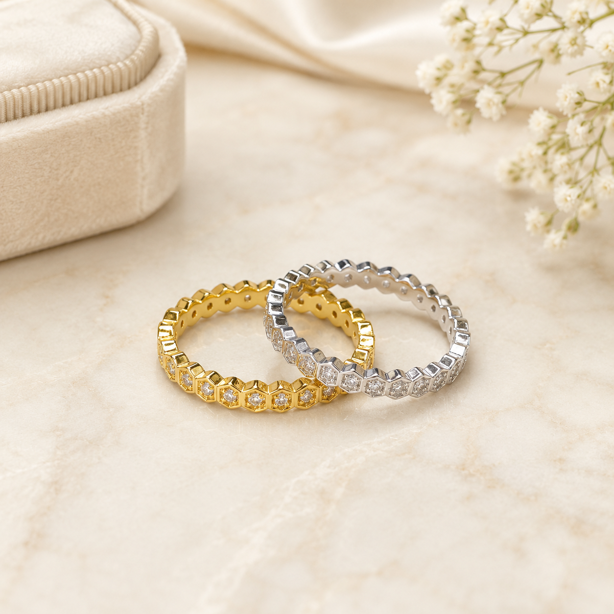 Honeycomb Sparkle Eternity Ring
