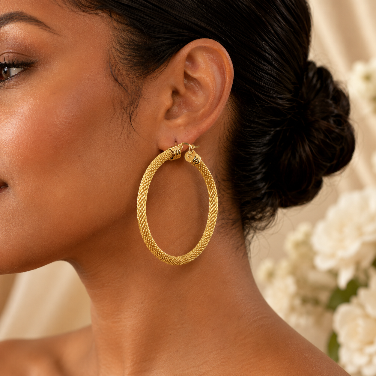 Golden Weave Statement Hoops