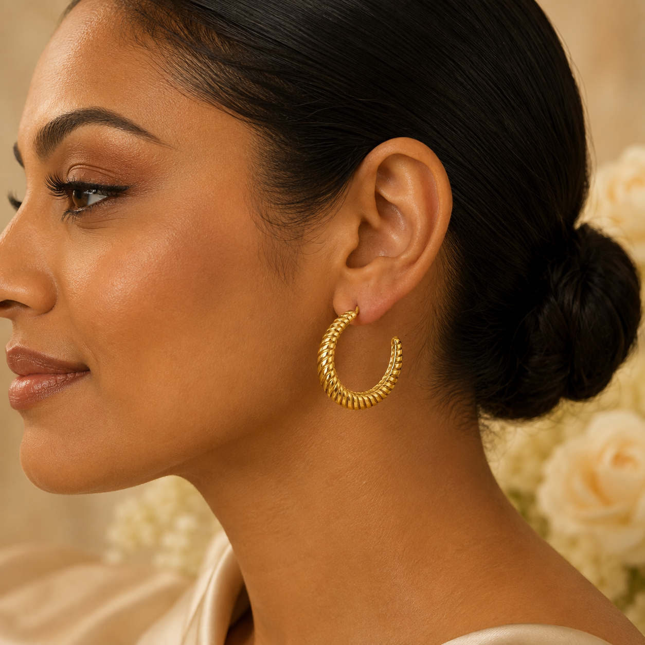 Golden Spiral Statement Hoops