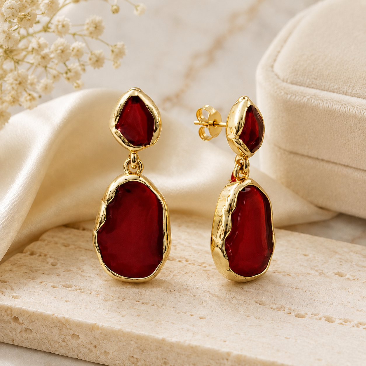 Crimson Glow Statement Drops