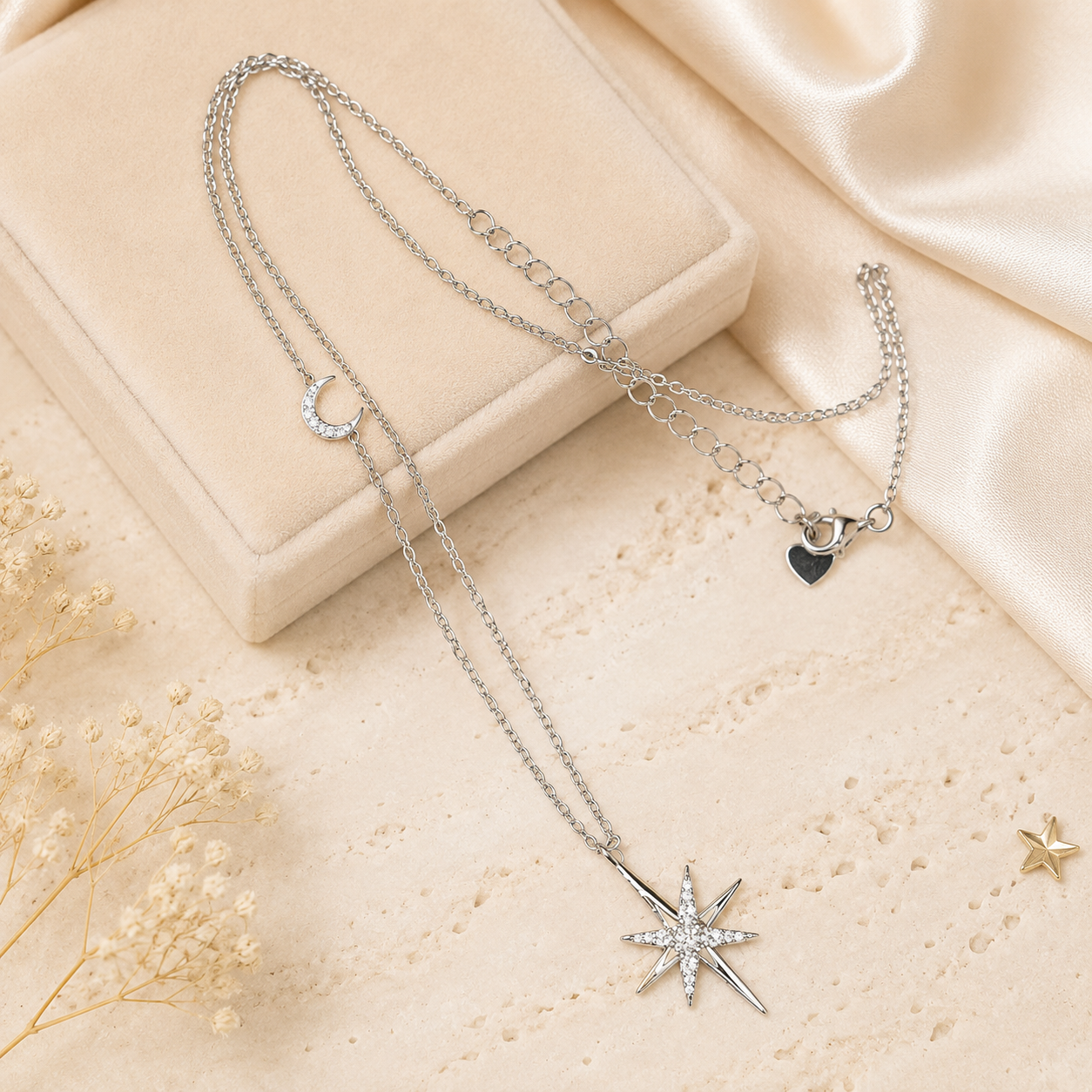 Moonlit Starburst Moissanite Necklace