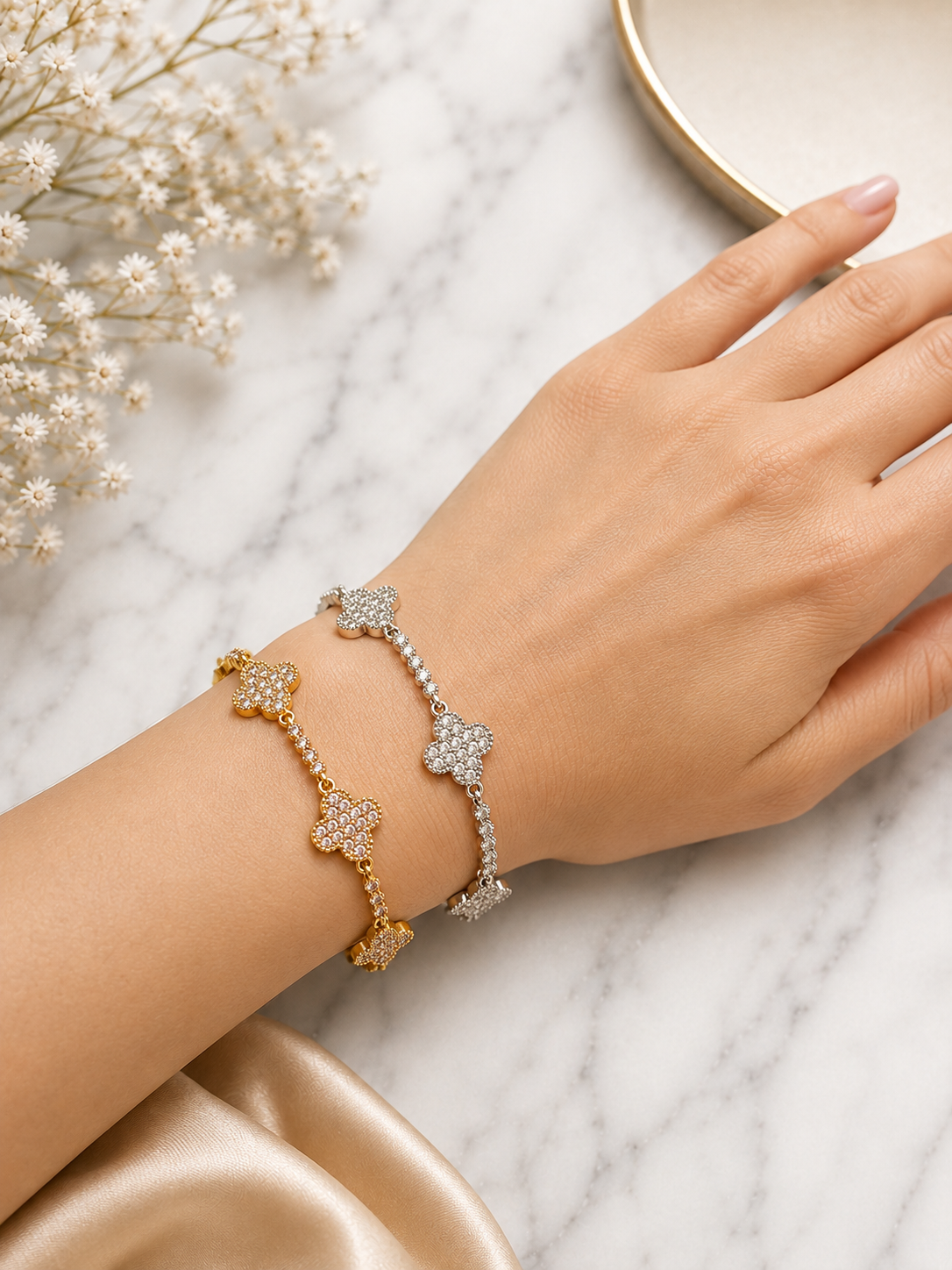 Luxe Clover Pave Bracelet