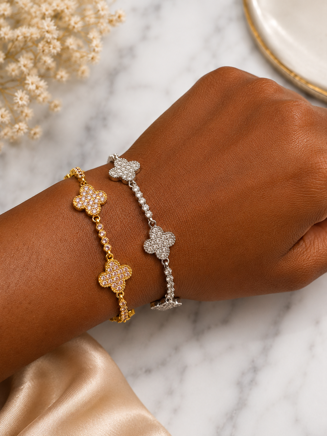 Luxe Clover Pave Bracelet