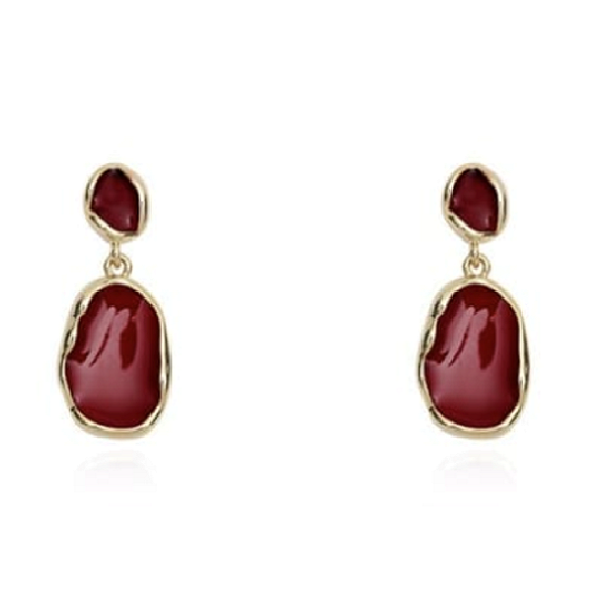 Red Wine Stud Earrings