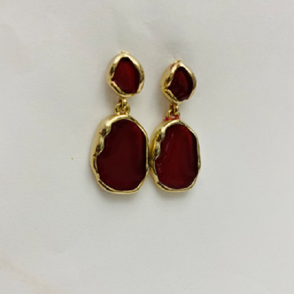 Red Wine Stud Earrings