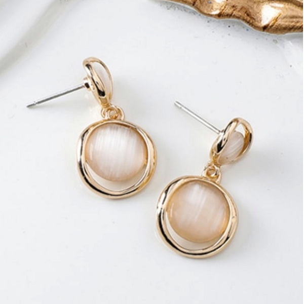 Simplistic Round Drop Earrings